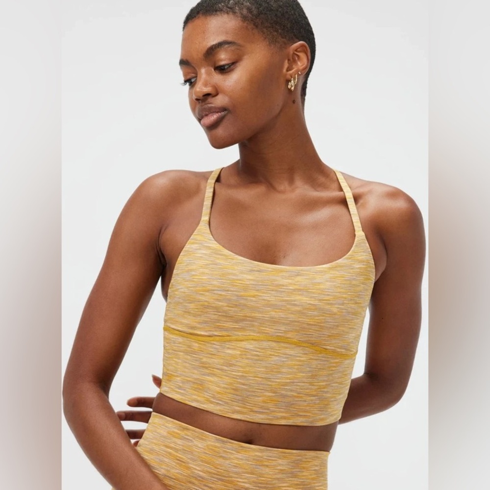 OUTDOOR VOICES FreeForm Crop Top Yellow Workout Racerback Sports Bra Size S